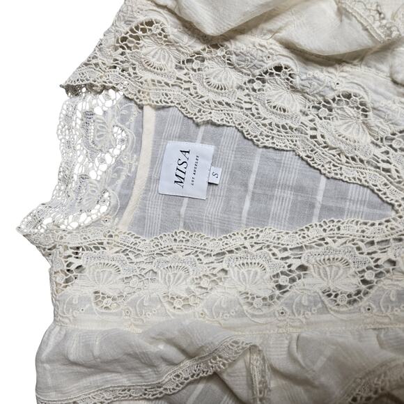 MISA Los Angeles Boho Eyelet Ingrid Top Size: S - Picture 4 of 9